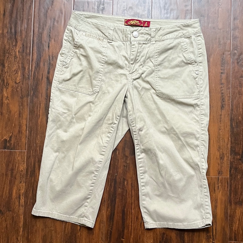 Tan Capri Bermuda Pants Shorts Womens 8